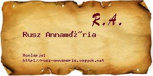 Rusz Annamária névjegykártya